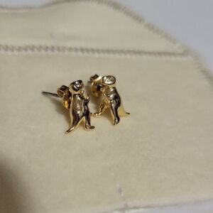 COACH REXY Gold Dinosaur Stud Earrings